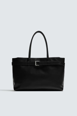 BOLSO SHOPPER CINTUR?N / Negro - Zara фото 7