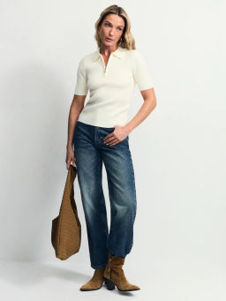 Джинсы straight с высокой посадкой регулярной длины / Zarina