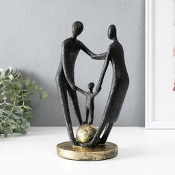 Фигурка полистоун «Сила в единстве», чёрный, 12×17.5×26.5 см