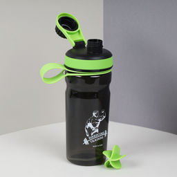 Бутылка/Шейкер YOUBETTER SHSD-600 винт.крышка, антискольз. вставка, чёрно-зелёный для спортивного питания 600ML/уп60 - Галеонтрейд фото 2