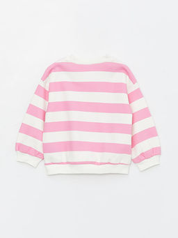 Bisiklet Yaka ?izgili K?z Bebek Sweatshirt - Waikiki фото 3