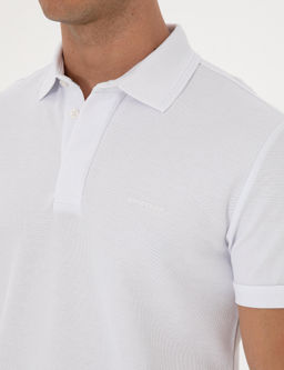 Beyaz Slim Fit %100 Pamuk K_vr_lmaz Amerikan Pike Polo Yaka Basic Ti__rt - Pierre cardin фото 7