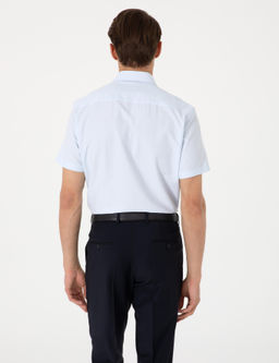 A__k Mavi Regular Fit K_sa Kollu G_mlek