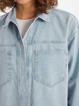 Oversize Kad?n Jean G?mlek Ceket