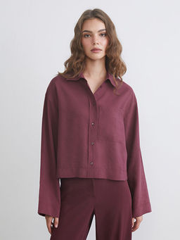 Oversize Modal Kar???ml? Kad?n G?mlek