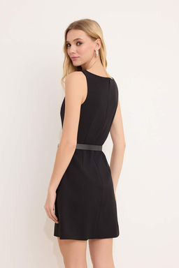 Wardrope Essentials Siyah Midi Dokuma Elbise TWOSS26EL00288 - Trendyolmilla фото 4