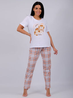 Пижама Котёнок брюки, трикотаж - Малина фото 2