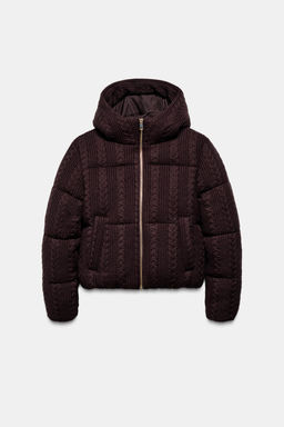 CABLE KNIT HOODED ANORAK - Zara фото 7