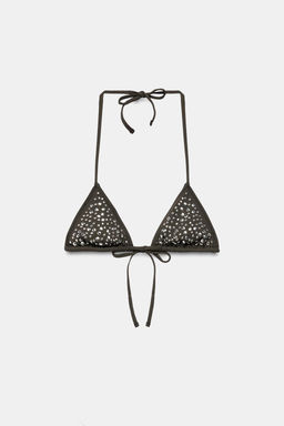TOP BIKINI CORTINILLA TACHAS / Marr?n - Zara фото 8