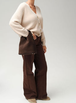 Замшевая сумка Rebecca DBR 31370 черный каштан  фото 7