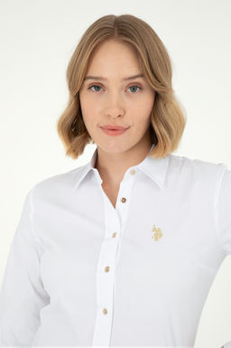 Рубашка U.S. Polo Assn Basic белая с длинным рукавом