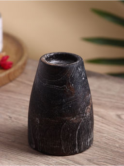 Подсвечник, d=4 см, 9×9×12 см, дерево джати, тёмно-коричневый