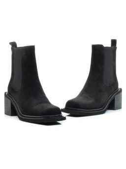 04-E21W-1B BLACK Ботинки зимние женские (натуральная замша, натуральный мех) - Фабричный китай фото 14