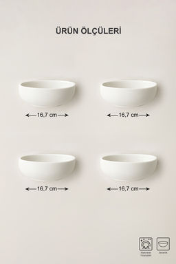 Trendyolmilla Home 4lu Seramik Kiraz Bask?l? 16*7 cm Kase Seti TPHSS25TBK00017  фото 4