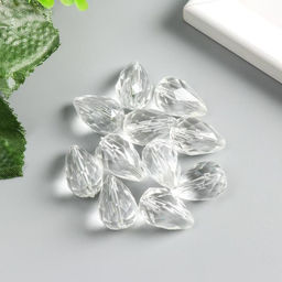 Цена за 2 шт. Бусины для творчества пластик «Кристалл-капля», набор 20 г 2×1.3×1.3 см