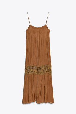 ZW COLLECTION CRINKLED EMBROIDERED DRESS - Zara фото 8