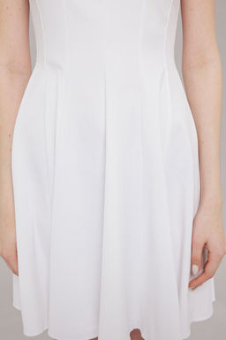 Beyaz Etegi Godeli Mini Orme Elbise TWOSS25EL00231 - Trendyolmilla фото 3