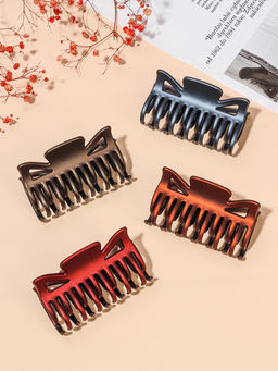 Цена за 12 шт. Крабик для волос «Двойной зубец», бант, 8 см, МИКС