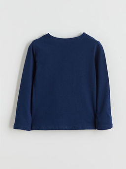 Bisiklet Yaka Bask?l? K?z ?ocuk Ti??rt