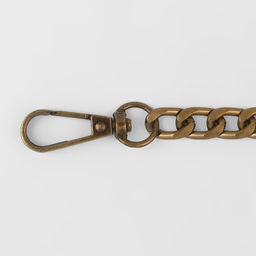 Цепочка для сумки, плоская, с карабинами, алюминиевая, 9×14 мм, 120 см, цвет бронзовый