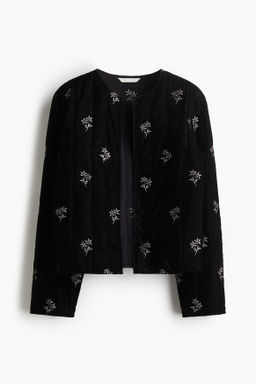 Chaqueta de terciopelo con dise?o bordado