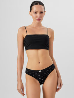 Цена за 2 штуки! Трусы слипы женские черные с бантиками