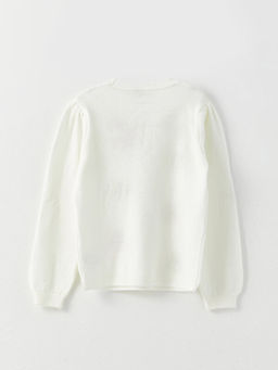 Bisiklet Yaka Desenli Uzun Kollu K?z ?ocuk Triko Kazak - Waikiki фото 2