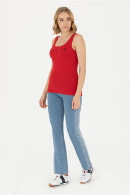 Женская красная базовая футболка - U.s. polo assn фото 11