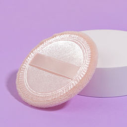 Цена за 5 шт. Пуховка для макияжа, с держателем, d=6 см, МИКС