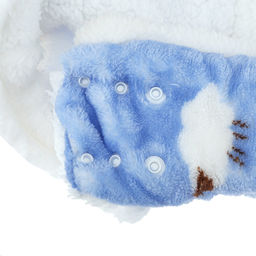 Пэт тойс (Pet toys) Одежда для собаки Накидка на меху Овечка с капюшоном, с помпоном, на кнопках, р-р M, длина спинки 35см/обхват шеи 32-36см, цвет-голубой, флис/искусственный мех (100% полиэстер) (Китай) - Домашняя мода фото 7