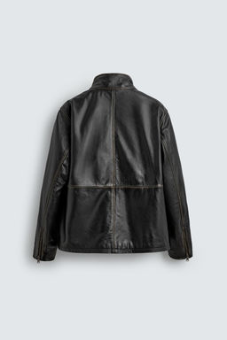 LIMITED EDITION LEATHER JACKET WITH POCKETS - Zara фото 8