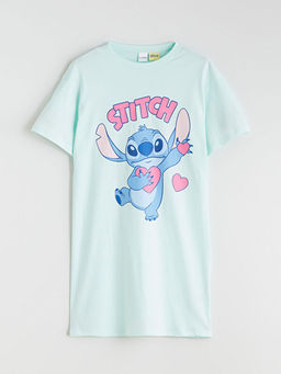 Stitch Bask?l? K?z ?ocuk Gecelik