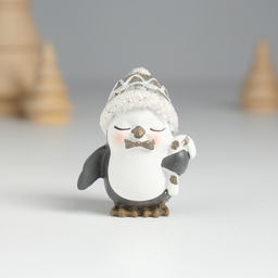 Фигурка полистоун «Пингвин в шапке, с леденцом», 3.5×2.5×4.6 см