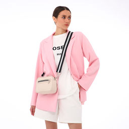 Сумка женская кросс-боди TEXTURA на молнии, 19×7×15 см, бежевая