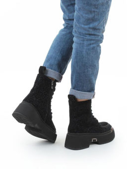 01-DMD-D256 BLACK Ботинки демисезонные женские (натуральная кожа, байка)