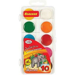 Акварель ГАММА "Мультики" 10цв. пласт. уп., без кисти (211046_10)