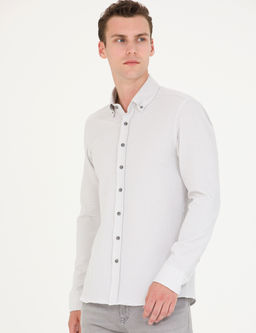 A__k Gri Slim Fit Uzun Kollu G_mlek