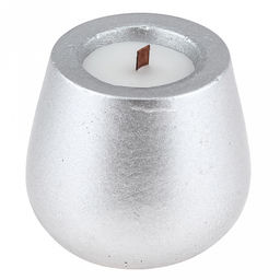 Свеча "Дидье" д7,2см, h6,6см, парафин, в подсвечнике из гипса, серебряный, время горения 15 часов (Россия)