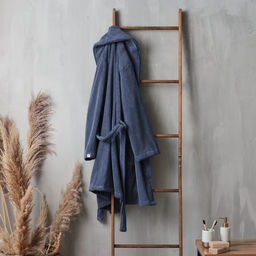 Халат махровый мужской SL HOME: Basic «Ривьера», размер S, хлопок 100%, синий