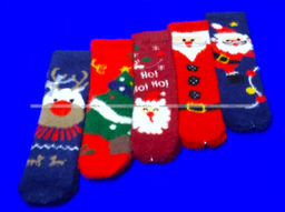 Цена за 5 пар. 5 ПАР - AMIGOBS носки женские НОРКА "НОВОГОДНИЕ ПУШИСТИКИ"