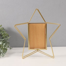 Фоторамка для фото10?15 см Звезда, металл, золотистая, 29?4?26.3 см