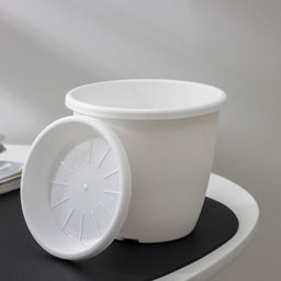 Цена за 2 шт. Горшок для цветов с поддоном «Альтернатива. Афина», 1.1 л, пластиковый, белый