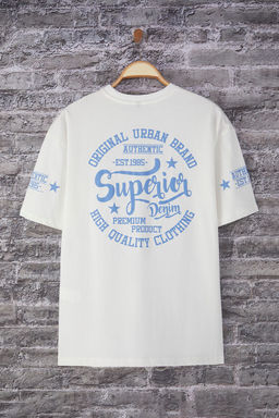 TRENDYOL MAN Beyaz Oversize/Genis Kesim Kabar?k Bask?l? %100 Pamuk T-Shirt TMNSS25TS00202 - Trendyolmilla фото 6