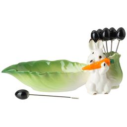 БЛЮДО КРОЛИК 18 СМ, 6 ВИЛОЧЕК