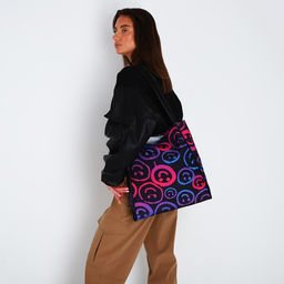 Сумка - шопер с нашивкой NAZAMOK Улыбка, 40387 см  фото 3