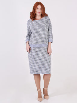 Платье твидовой фактуры офисное - Almond фото 2