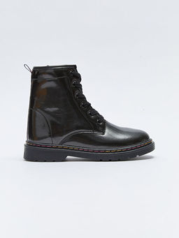 Deri G?r?n?ml? Ba?c?k ve Fermuarl? K?z ?ocuk Bot - Waikiki фото 2