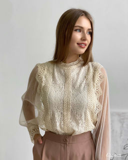 Блузка Сидни (пудровый) - Nadi bordo фото 38