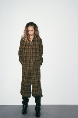 CHECK SAROUEL TROUSERS - Zara фото 15