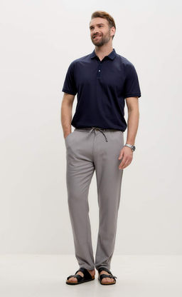 Брюки лен Р211-0872 l.grey